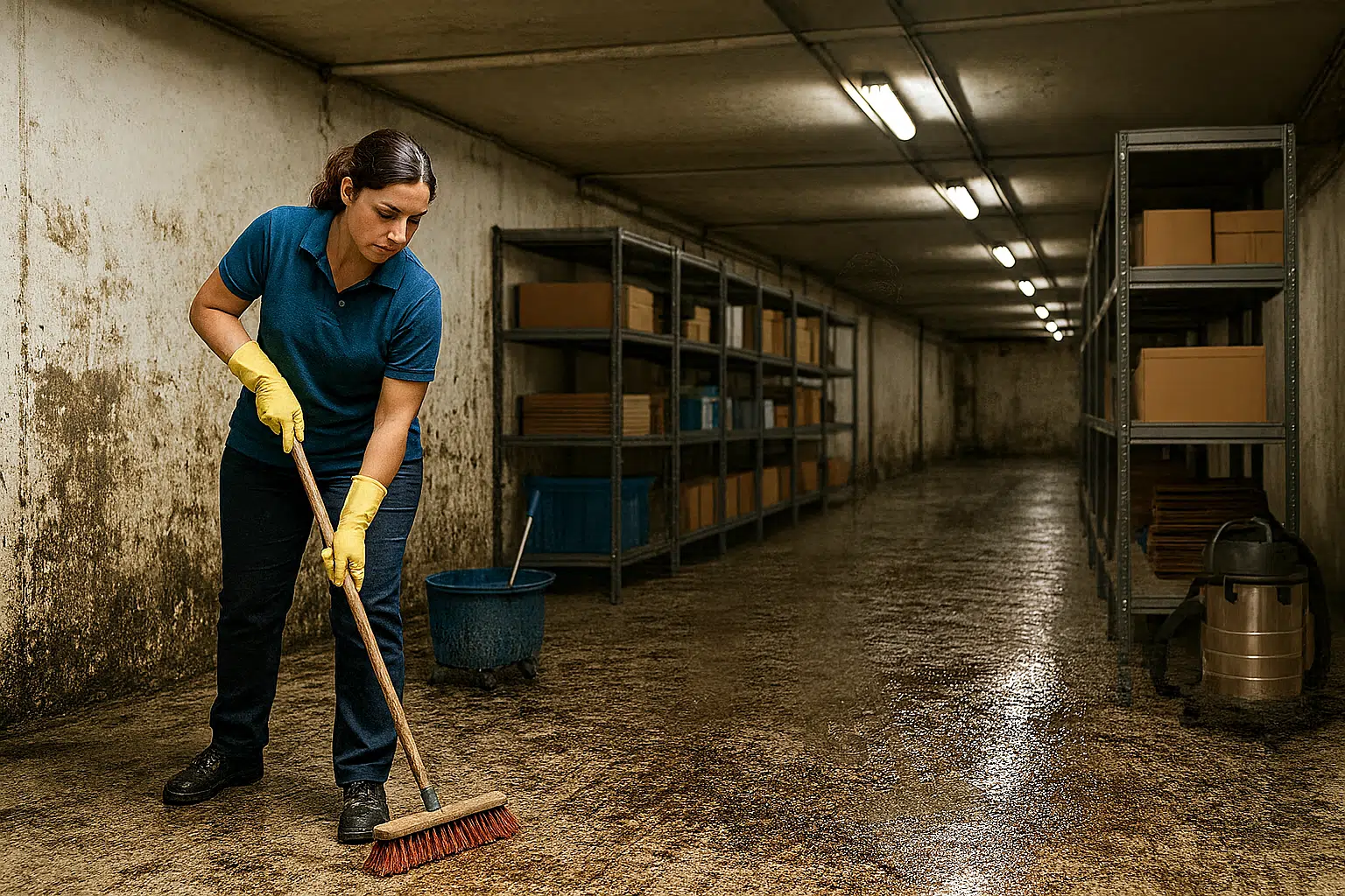 pulizia pavimenti garage